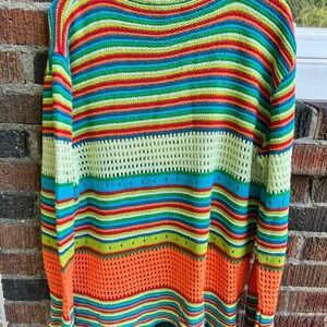 Colorful Striped Knit Sweater
